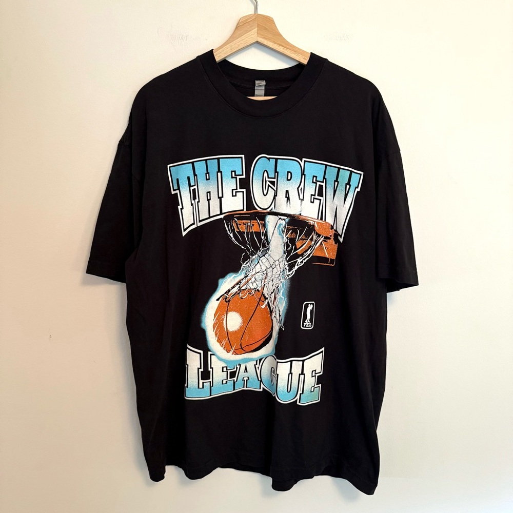 The Crew League TCL Flaming Basketball Heavyweight Graphic Tee